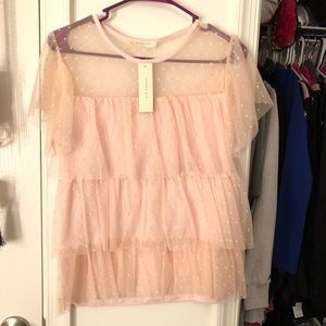 Sophie Rue Pink Ruffle layered blouse